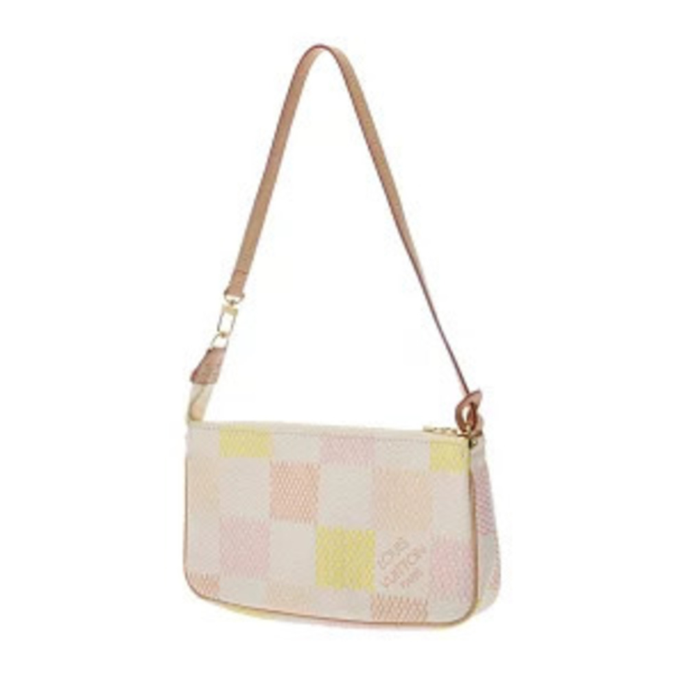 Louis Vuitton Canvas Accessoires Handbag Peach Damier Pochette Elicious Brown